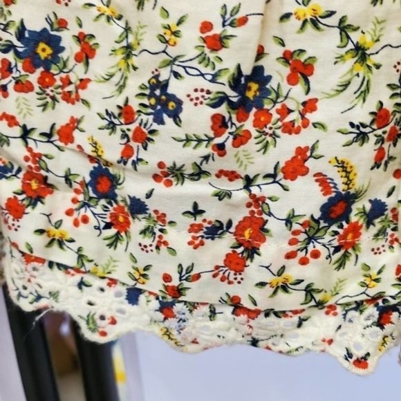 Spring Boho Ditsy Prairie Floral Lined Mini Skirt with Pockets - Picture 3 of 8